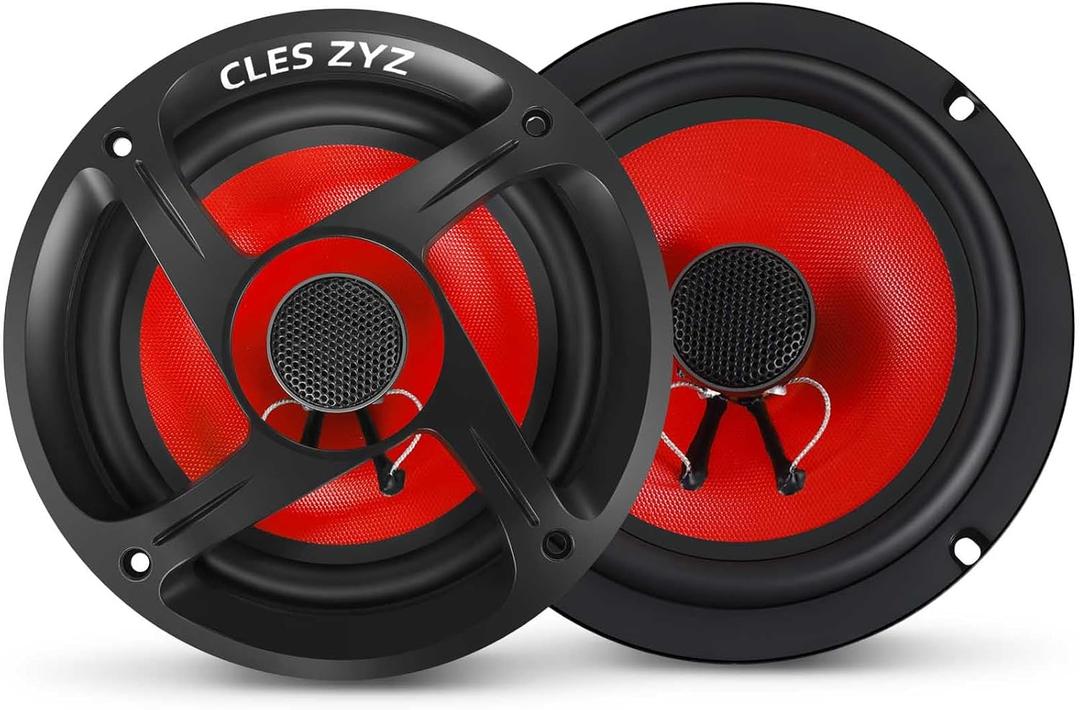 6.5" Car Coaxial Speakers, 800W Max Power, 200W RMS,4 Ohm, 6.5 Speakers with Glass Fiber Cone for Delivering Hi-Fi Sound, Ideal Audio Upgrade for New & Used Cars (Pair)