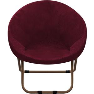 Velvet Papasan Chair Cover Slipcover  Stretch Round Saucer Cushion Cover, Fits 29-37 Inch, Washable Furniture Protector for Living Room, Dorm, Nursery (Burgundy, Medium)
