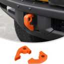 Linskip for Modular Steel Bumper Tow Hook Covers Fit for 2021-2025 Ford Bronco Accessory, Front Bumper Tow Hook Rubber Sleeve Protectors for Bronco Raptor Accessories(Orange)