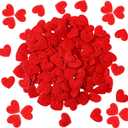 600 Pcs Valentines Felt Hearts Decoration 0.67 Inch Mini Heart Shapes Decorative Confetti Bulk Felt Stickers Colorful Craft Cute Small for DIY Crafts Wedding Decor(Red)