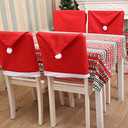 Christmas Chair Covers Set of 6, Red Hat Dining Chair Slipcovers, Non-woven Santa Chair Covers for Dining Chairs, Santa Claus Dcor Christmas Decorations Clearance, Christmas Decorations Indoor