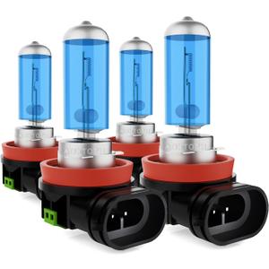 Headlight Bulbs Fit for 2007-2013 Volvo S80,H9 H11 High Low Beam Light Bulbs,Halogen Headlights,300% Brightness,Plug and Play,6000K White,4 Pcs