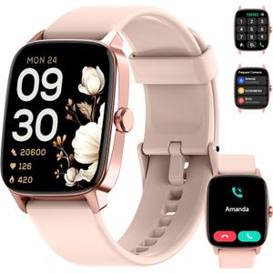 Smart Watch for Men Women Bluetooth Call, 1.85" HD Touch Screen AI Voice Smartwatch, Fitness Tracker with Sleep/Heart Rate Monitor, 100+ Sports Modes, IP68 Waterproof, Compatible with Android & iOS