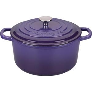 VORRINGARD Enameled Cast Iron Dutch Oven Pot with Lid, for Sourdough Bread Baking, Round Dutch Ovens, 4.5 Quart, Purple