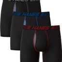 Hanes Mens Total Support Pouch Pack, Xtemp Cooling, Antichafing, Moisturewicking Underwear, Trunks, Boxer Briefs, Regular Leg Black, XLarge US