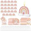 Conelist 24 Sets Boho Baby Shower Decorations Rainbow Candle Tealight with Organza Bag and Thank You Card Bulk Baby Shower Party Favors Gifts Christian Decor for Guest Inspirational Birthday Wedding, 1 Count