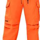 Baggy Cargo Pants Women High Waisted Parachute Pants Lightweight Hiking Joggers Streetwear with Pockets (Orange, XXL)