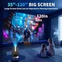 [Built-in Apps & 2026 Upgraded] Mini Projector Support 4K 1080P Auto Keystone 180 Rotatable with WiFi 6 and Bluetooth 5.4, Projector Portable Compatibile with HDMI/TV Stick/Memory Stick/Laptop-Black