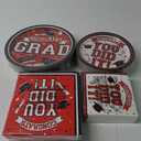 Graduation Party Supplies Dinnerware Set red Disposable dinner paper plates dessert paper plates and Napkins for Congrats Grad Party Decorations, Serve 50