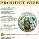 Irish Leprechaun Greeting Decor, Top O The Mornin Shamrock Acrylic Hanging, St. Patricks Day Whimsical Home Decoration Indoor Outdoor, Fun Gift for Friends Family