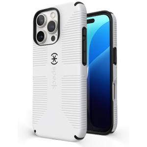 Speck CandyShell Grip Case - iPhone 16 Pro Slim MagSafe - White/Black