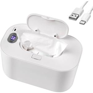 Baby Wipe Warmer and Baby Wet Wipes Dispenser, 5 Modes of Temperature Heating Control Portable Diaper Wipes Warmer for Newborn Baby, Baby Shower Gifts White