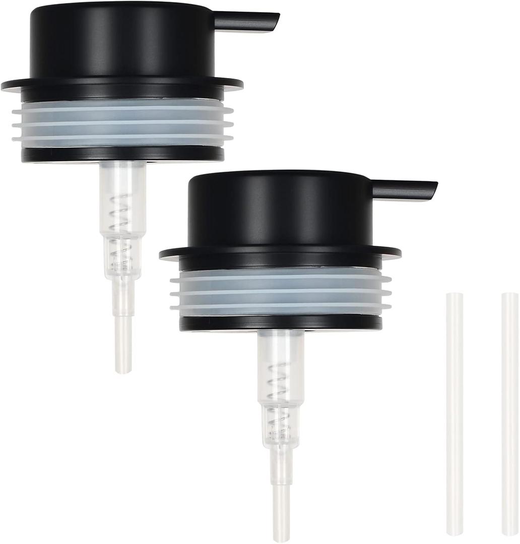 BosilunLife Soap Dispenser Lid Pump Replacement Rust Proof Black Plastic Liquid Dispenser Lid for BosilunLife 12 oz Wide Mouth Liquid Dispenser - 2 Pack