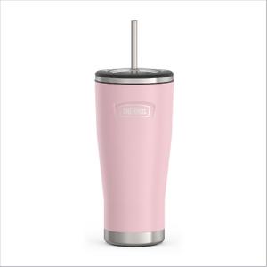 THERMOS ICON SERIES, Stainless Steel Cold Tumbler with Lid and Straw - 24 Ounce, Sunset Pink - Vacuum Insulated Tumbler