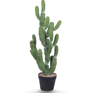 Artificial Cactus Plant 32 Inch Faux Desert Cacti Fake Cactus Potted Plant with Black Planter for Home Garden Office Indoor Outdoor Decoration