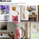 Hand Towel Holder with Vintage Candle Holder for Wall, Towel Hook for Bathroom Wall, Rustic Towel Ring with Elegent Candle Holder, Sturdy Wall Mounted Hanger for Bathroom