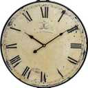 Farmhouse Wall Clock, Wrought Iron Frame with Retro Gold Finish, 17H13.4D Inch, Vintage Wall Clock Silent Battery Operated Wall Clocks for Living Room, Kitchen, Bedroom