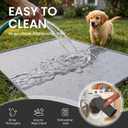 Silicone Pet Feeding Mat, 26x26 Inch Waterproof Dog Bowl Mat Non-Slip, Machine Washable, Thin 0.23 Inch Edge for Messy Eaters, Protects Hardwood & Tile Floors, Dark Grey
