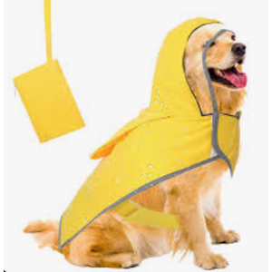 Abbylike Adjustable Waterproof Dog Raincoat Slicker Poncho for Small and Medium Dogs Puppies, with Transparent Hooded Double Layer, with Reflective Edges and Foldable Storage Bag (XL)