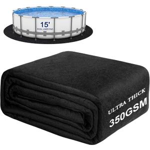 350G/M Thicker Pool Liner Pad for Above Ground Swimming Pools,15 Ft Round Under Pool Padding, Durable Geotextile Material, Double Density Puncture Resistant, Extend Liner Life,Mats for Pool Bottom
