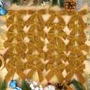 Small Velvet Christmas Bows for Christmas Tree Xmas Decoration Velvet Clip on Bow Ornaments,Home Decor, Wreath, Gift Wrapping, Crafts, Wedding, Party (24, Camel)