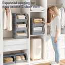 Stackable Closet Organizers and Storage Bins, Open Front Closet Shelf Organizer System With Steel Frame, Clothes Storage Basket Fabric, Collapsible Closet Drawers for Wardrobe, Nursery ,Toy, 4 Pack