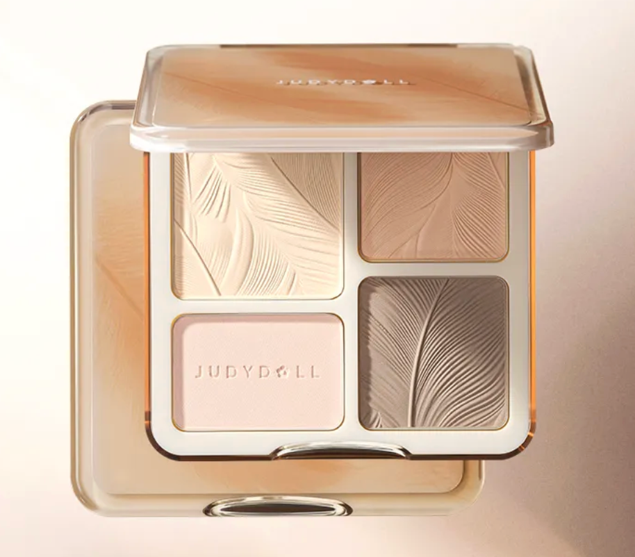 JUDYDOLL Highlight & Contour Palette, All-in-One Matte Highlighter Contour Compact, Blendable Face Makeup for Beginners (#05)