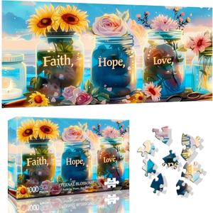 VAIIEYO Flower Puzzles for Adults 1000 Pieces - Eternal Blossoms, Extra Large Jigsaw Puzzles Vase, Fun & Challenging Puzzles, Family Time, Great Gift Idea, Home Wall Decor, Finished Size 31.5 x 16.4in
