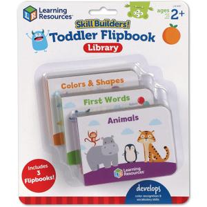 Learning Resources Skill Builders! Toddler Flipbook Library - 3 Pieces, Ages 2+, Educational Toys, Toddler Alphabet Activity Books, Homeschool Supplies