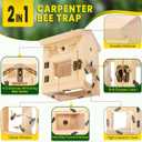 1 Pack Carpenter Bee Trap for Outside, 2 in 1 Catch & Release Wood Boring Bee Traps, Transparent Acrylic Viewing Chamber, Outdoor Hanging Pest Control for Garden, Yard (A Frame Roof)