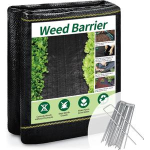 3ft x50ft Black Weed Barrier Landscape Premium Fabric-Heavy Duty Woven Ground Cloth with Superior Permeability Weed Control Convenient Design