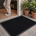 Color&Geometry Front Door Mat Outside Entrance, All-Season Heavy Duty Outdoor Door Mat for Patio Waterproof, Welcome Mat Doormat Outdoor Entrance Non Slip with Rubber Backing, Black 61*92