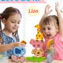 Vaiheng Toys for Toddlers 1-3, Montessori Toys for 1 2 3 4 Year Old Boys & Girls, Toy Age 2-4 0-2 Kids Baby, 1 2 3 Year Old Girls Boys Gifts, Wooden Animal Blocks Stacking Education Puzzles Toy