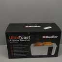 Mueller UltraToast Full Stainless Steel Toaster 4 Slice, Long Extra-Wide Slots for Bagels and Waffles, 6 Browning Levels, LED Display, Cancel/Defrost/Reheat Functions & Removable Tray, Kitchen Gadgets