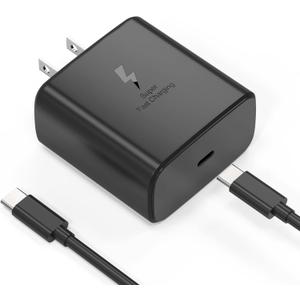 2025 New 45W Super Fast Charger USB C Android Phone Charger Fast Charging Replacement for Samsung Galaxy S25/S25 Ultra/S25+/S24 Ultra/S24/S24+/S23 Ultra/S23/S22/S20/S21/Note 10,Galaxy Tab, 6ft C Cable