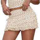 RoseSeek Women's Polka Dots Ruffle Tiered Layered Skirts Low Rise Ruched Y2K A Line Mini Skirt Size M