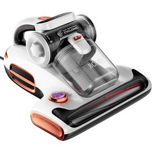 JIGOO T600 Mattress Vacuum Cleaner with UV-C Light, 15Kpa Suction 700W Powerful Double-Cup Handheld Vacuums, Bed Cleaner with Smart Dust Sensor, Ultrasonic, Heating Tech, MIF Filter (Pearl White)