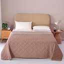 EVOLIVE Poly/Lycra Diamind Quilted All Season Light Weight Single Reversible Cooling Quilted Throw (Taupe, Throw 50x60)