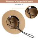 Beach Hats for Women - Sun Hat Womens, Wide Brim Straw Womens Sun Hat with Wind Lanyard Roll Up Foldable UV Protection