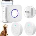 EverNary Smart Dog Door Bell for Potty Training to Go Outside, WiFi Doggie Door Bell for Dog, Wireless Doggy Doorbell with Phone App,Waterproof Touch Button with Extra Large Activate Range (White)