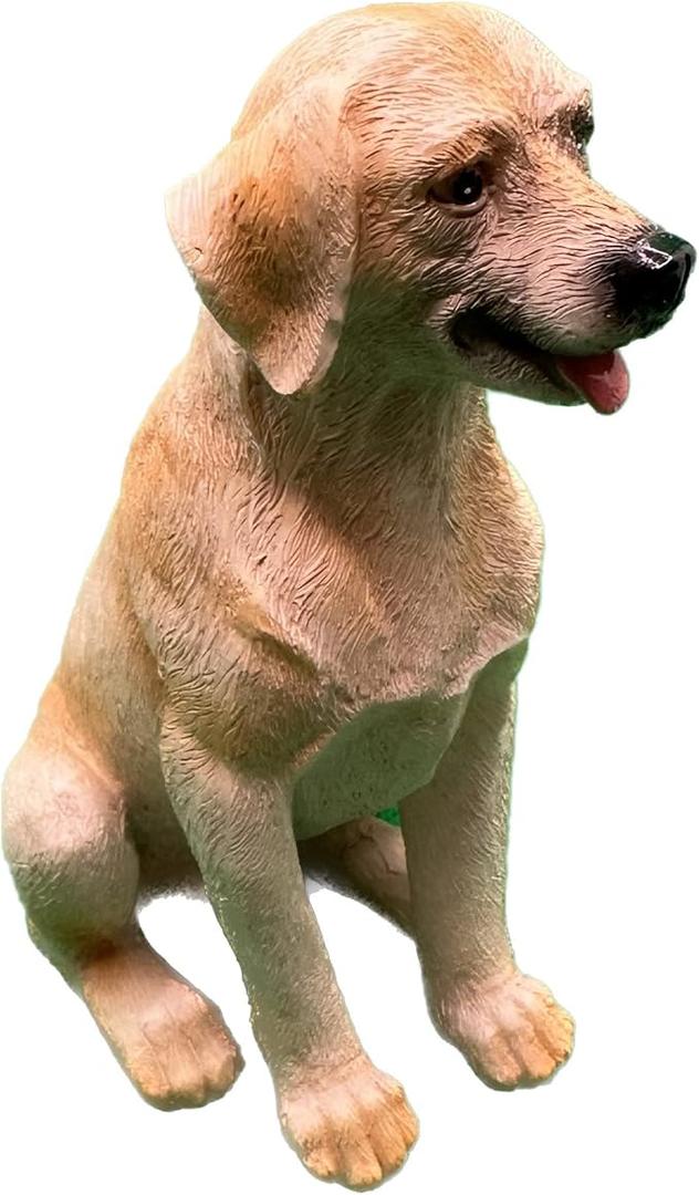 Sitting Dog Figurine Statue | Labrador Retriever | German Shepherd | Golden Retriever | French Bulldog | Rottweiler … (Yellow Labrador Retriever)