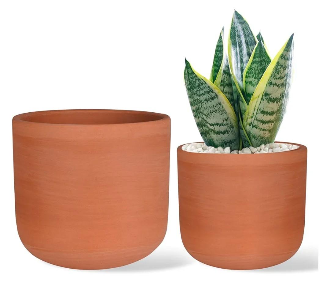 4.6 + 6 Inch Terracotta Succulent Planter Pots Round Clay Pots with Drainage for Indoor Plants Set of 2 4.6 + 6 Inch Terracotta Succulent Planter Pots Round Clay Pots with Drainage for Indoor Plants Set of 2