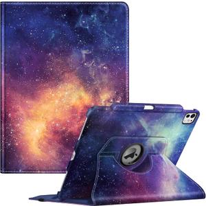 Fintie Rotating Case for iPad Pro 13-inch (M4) 2024 with Pencil Holder - 360 Degree Swiveling Protective Stand Cover with Auto Wake/Sleep, Galaxy