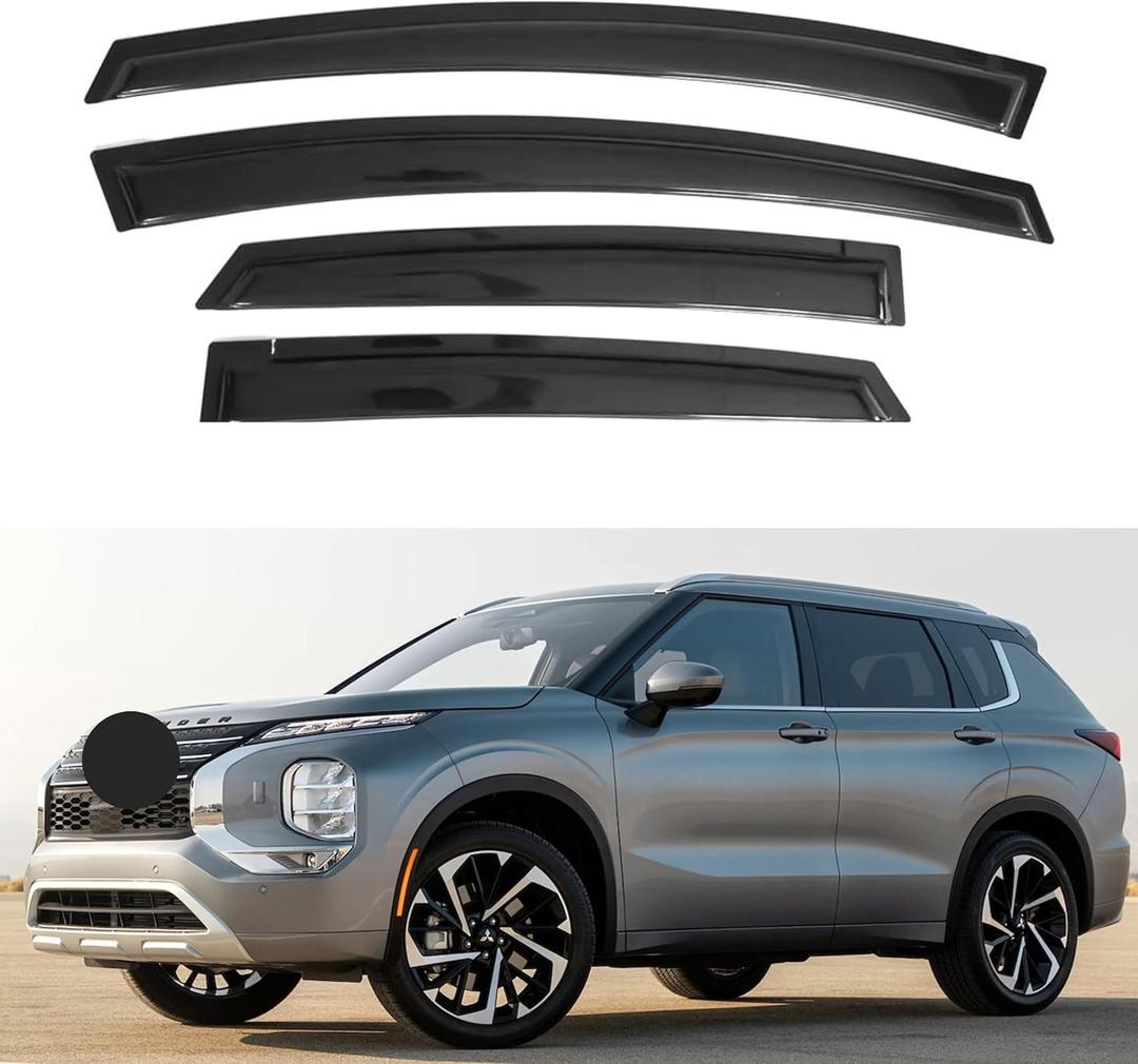 IG Window Visors Fit for 2022-2026 Mitsubishi Outlander, Out-Channel Rain Guards Vent Wind Deflectors 4PC, Car Accessories for 22-26 Outlander