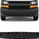 KUAFU Front Bumper Face Bar Compatible with 2003-2014 Chevy Chevrolet Express GMC Savana 1500, 2003-2025 Chevy Chevrolet Express GMC Savana 2500 3500 Replacement For GM1002425, 22872781 -Black 3Pcs