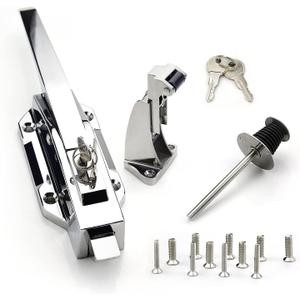 YKPPKY Walk-in Cooler Door Handle - Walk in Cooler Door Closer Complete Latch Kit, Freezer Doors Handle, -1/5 in to 3/5 in Offset Strike and 5.91 Adjustable with Inside Release and Safety Key