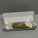 24 Pcs White Artificial Flowers Fake White Calla Lily Silk Flower Real Touch for Wedding Office Home Kitchen Decor