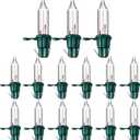 Remagr 500 Pieces Christmas Replacement Bulbs Christmas Mini Light Bulbs 2.5 V 0.425 Watt 0.17 Ampere Replacement for String Lights Outdoor Decorations Supplies(Green Base, Warm White)