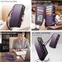 Defencase Compatible with Galaxy A16 5G Case Wallet with RFID Blocking Card Holder for Women and Men, PU Leather Magnetic Snap Flip Zipper Strap Wallet Phone Case for Samsung Galaxy A16/ 5G, Purple
