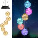 Birthday Gifts for Women Mom Grandma, Gardening Gifts for Women, Ball Solar Wind Chimes for Outside, Wind Chimes Outdoor Waterproof, Solar Lights Outdoor Decorative for Garden Patio Yard